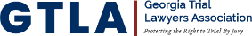 Georgia Trial Lawyers Association (GTLA) logo with tagline "Promoting the Right to Trial by Jury".